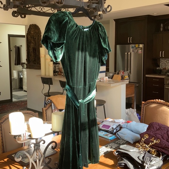 Sandro | Dresses | Sandro Stunning Dark Green Velvet Dress | Poshmark